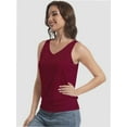 thumbnail image 2 of Women V Neck Tank Tops Summer Sleeveless Casual Tops Loose Fit Banded Bottom Shirts, 2 of 6