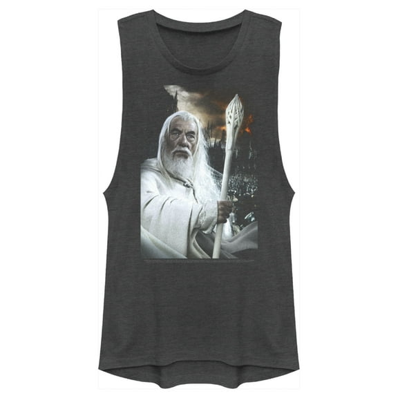 Junior's The Lord of the Rings Fellowship of the Ring Gandalf Portrait  Festival Muscle Graphic Tee Charcoal Large
