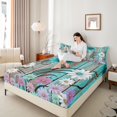 thumbnail image 4 of Castle Fairy Floral Daisy 3pcs Twin Sheet Sets for Teens,Rustic Flower Twin Fitted Sheet,Lodge Cabin Breathable Flat Sheet,Lightweight Room Decor, 4 of 7