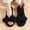 Black, variant on Women Bow House Slippers,Striped Corduroy Open Toe Slide Slippers,Soft Non Slip Flat Indoor Warm Slippers