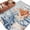 Light Blue Grey, variant on Orange Blue Starfish Coastal Round Area Rug 3Ft Washable Small Circle Rugs for Kitchen Entryway, Summer Beach Eucalyptus Rustic Non-Slip Carpet Floor Mats Indoor Outdoor Carpet Runner Home Decor