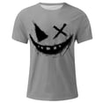 thumbnail image 4 of Blusas y camisas de manga corta con cuello redondo para hombre, blusas casuales de verano a la moda con cuello redondo y estampado para hombre., 4 of 4