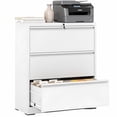 thumbnail image 1 of Riflevault 3-Drawer Lateral File Cabinet with Lock, White Steel Office Filing Cabinet for Letter, Legal, A4 Documents, 330 lbs Capacity, 1 of 7