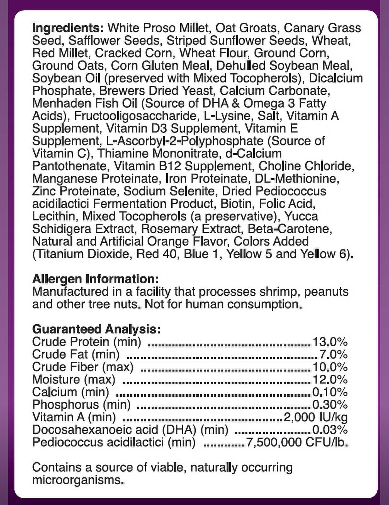 Encore Premium Cockatiel Food, 5 lb.