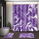 thumbnail image 5 of Juego de baño de mármol negro | Juego de 4 cortinas de ducha con alfombrilla antideslizante, tapa de inodoro y 12 ganchos | Tejido de poliéster impermeable para niños y adultos, 5 of 6