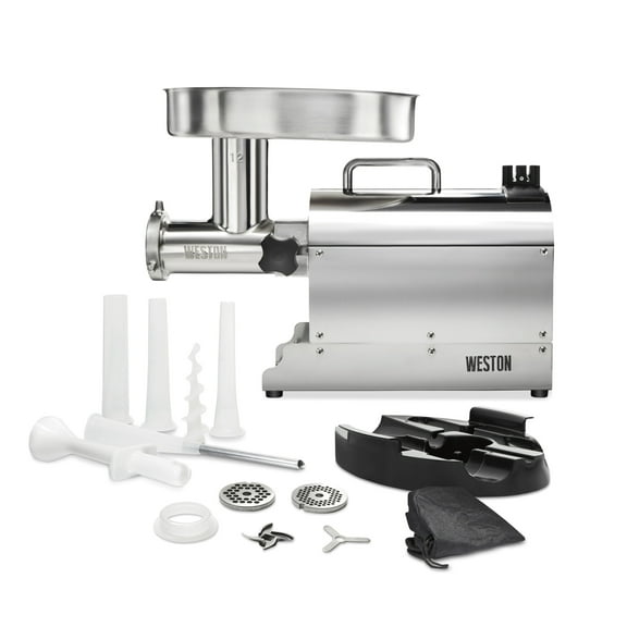 Weston Pro Series Electric Meat Grinder, Commercial Grade, 750 Watts, 1 HP, 9lbs. Per Minute, Stainless Steel