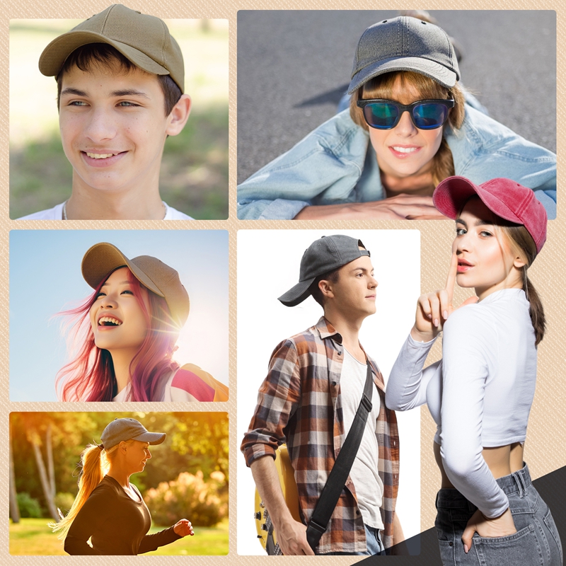 Bocaoying Washed Cotton Baseball Caps, Pack of 3 photo 2