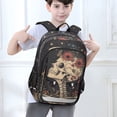 thumbnail image 6 of FORMRS Unisex School Backpack 17" Student Travel Bag with Laptop Compartment, Skeleton with Flowers Pattern, 6 of 7