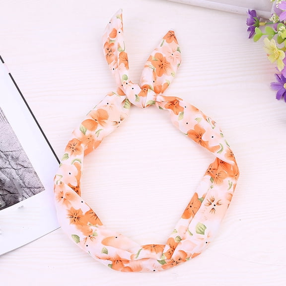 GIJNRIUIUA Under $5 Wide Headbands for Women Sales Today Paisley Rockabilly Wired Headband Polka Dot Tartan Retro Scarf Wire Hair Band