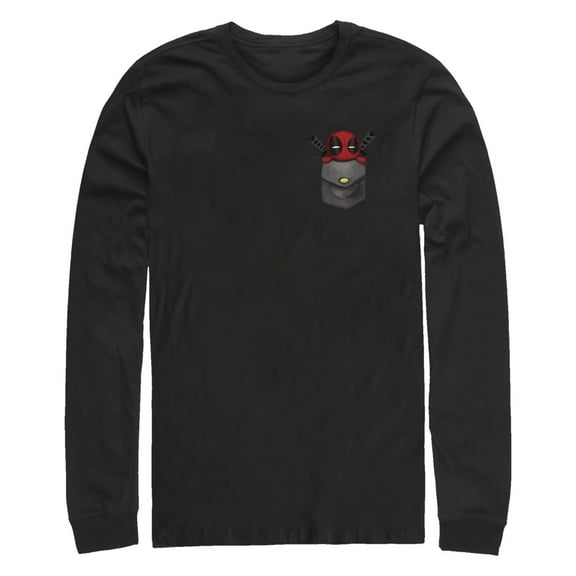 Men's Marvel: Deadpool Chibi Faux Pocket  Long Sleeve Shirt