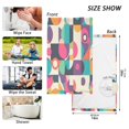 thumbnail image 6 of Yayeee 2 Pack Hand Towels for Bathroom 100% Cotton 16" x 28" Soft Absorbent Kitchen Towel, Pink Geometric, 6 of 7