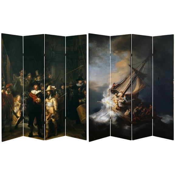 6 ft. Tall Double Sided Works of Rembrandt Canvas Print Screen Room Divider