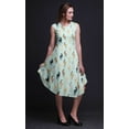 thumbnail image 4 of Bimba Green Horse Animal Women Casual Sleeveless Floral Print Summer Swing Midi Dress-X-Large, 4 of 6