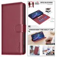 thumbnail image 3 of For iPhone 16 Plus Wallet Case with RFID Blocking Credit Card Holder, PU Leather Folio Flip Kickstand Protective Shockproof Rugged Anti-fall Phone Case Cover For Women Men,Red, 3 of 9