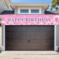 thumbnail image 2 of Pink Floral Banner Rose Design Celebration Backdrop for Birthday Party Kids Decor, 2 of 9