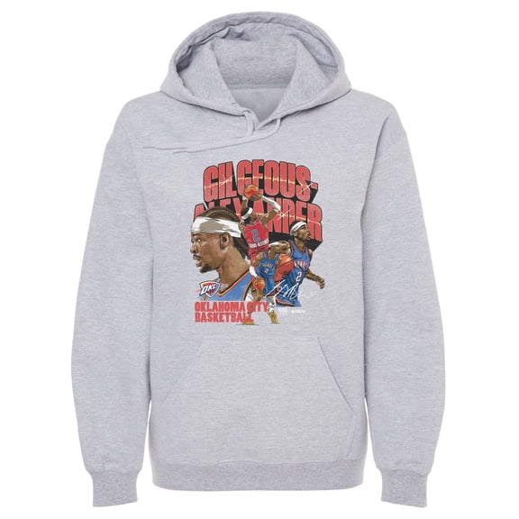 Men's 500 Level Shai Gilgeous-Alexander Gray Oklahoma City Thunder Collage Pullover Hoodie