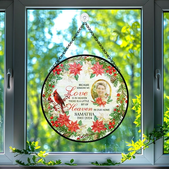 89Bloom Personalized Memorial Stained Glass Suncatcher, In Loving Memory Of Loss of Loved One Stained Memorial Suncatcher