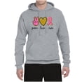 thumbnail image 3 of Peace Love Breast Cancer Awareness Breast Cancer Awareness Unisex Graphic Hoodie Sweatshirt, Heather Grey, 3X-Large, 3 of 5