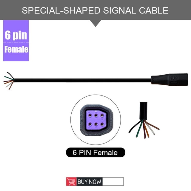 Ebike Shaped Connector 6 Pin Cable Waterproof Connector Signal line