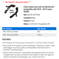 thumbnail image 2 of Front Control Arm and Tie Rod End Kit - Compatible with 2018 - 2019 NX300, 2 of 2