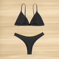 thumbnail image 3 of Swimsuits Women Solid Color Spaghetti Strap Backless Separate Bikini Black Women Bathing Suits S, 3 of 4