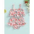 thumbnail image 2 of Wassery Infant Baby Girls Summer Two Piece Swimwear 6M 9M 12M 18M 24M 3T Toddle Girl Swimsuits Sleeveless Off Shoulder Crop Vest Beach Pool Ruffled Shorts Bathing Suit, 2 of 8