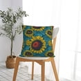 thumbnail image 5 of Pofeuu Sunflowers Print Double-sided plush pillowcase Square Throw Pillow Covers Pillows Cover for Living Room Bedroom Sofa Couch Cushion Cover（No pillow core）-24"x24", 5 of 7