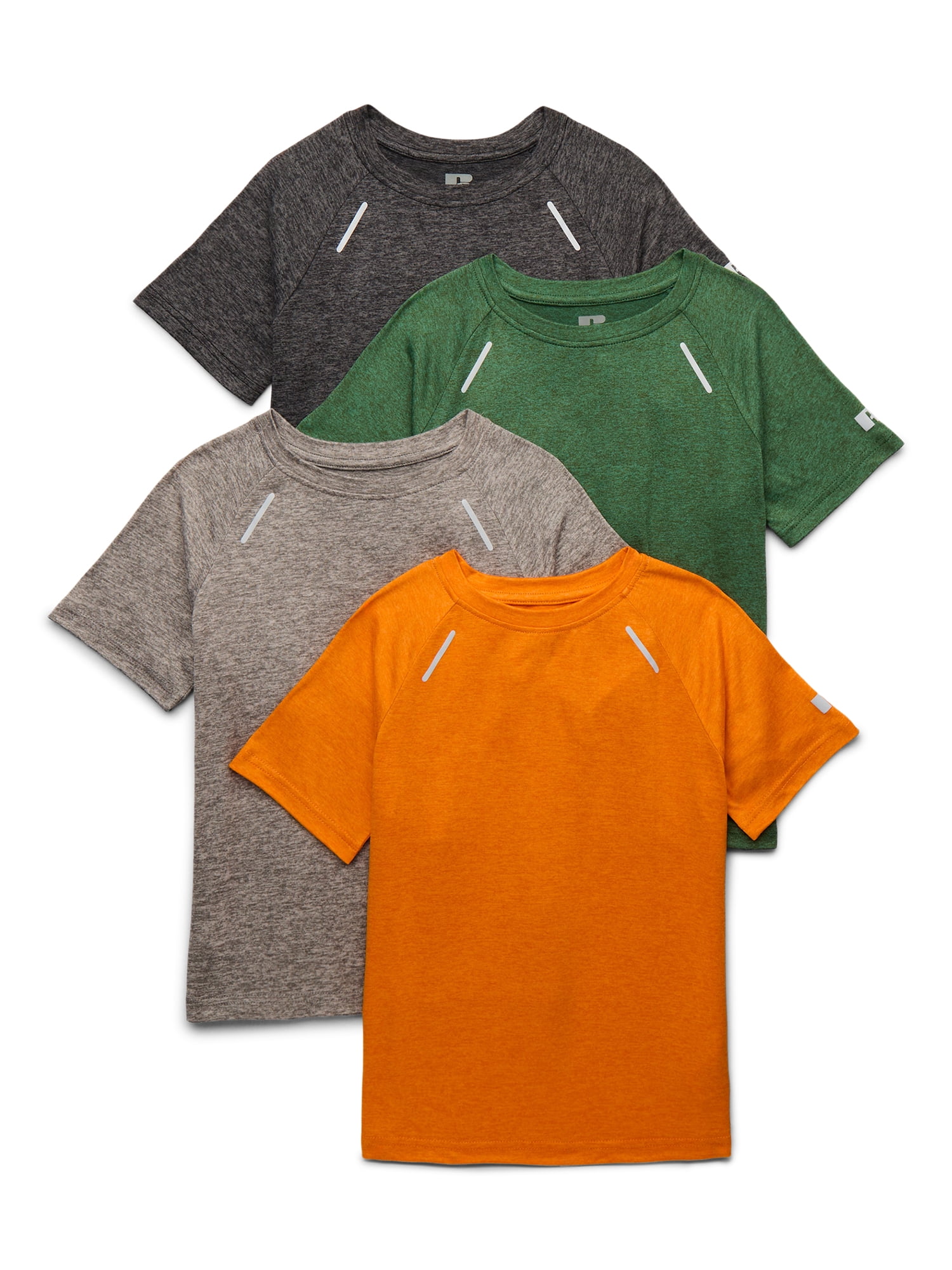 Russell Athletic Boys Runner Tech Short Sleeve T-Shirt, 4-Pack 