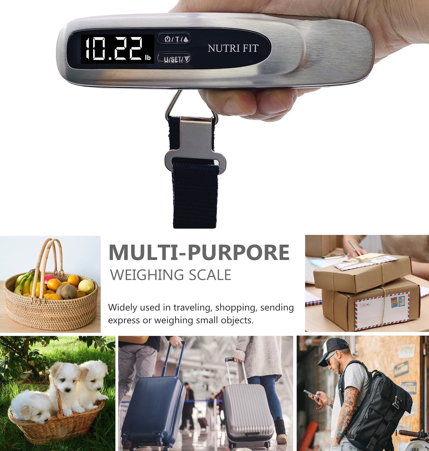 NUTRI FIT Digital Bathroom Scale Body Weight Scales 400 lbs Ultra