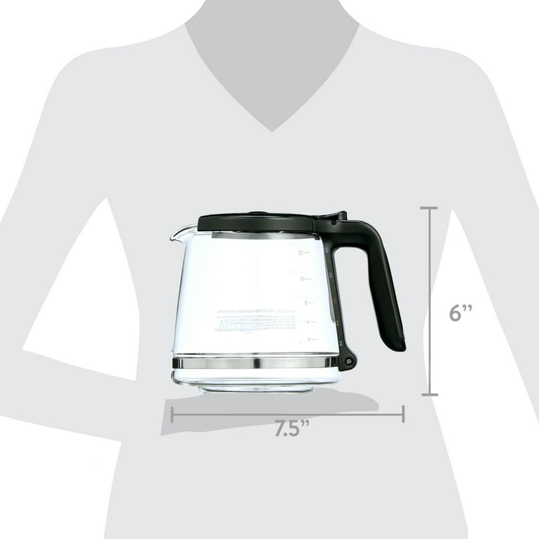 Mr. Coffee 12-Cup Glass Replacement Carafe, Comfort Grip Handle,  7.6""x8.3""x7.9" - Walmart.com
