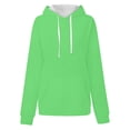 thumbnail image 5 of Hoodies for Women Sweaters for Women Women's Autumn and Winter Solid Color Pullover Hooded Drawstring Sweatshirt Long Sleeve Fashion Sweatshirt Womens Tops Green S, 5 of 6