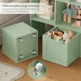 thumbnail image 2 of Homfa Toy Storage Organizer with 3 Movable Drawers, 5 Cube Kids Bookcase for Playroom, Storage Cabinet for Living Room, Green Finish, 2 of 8