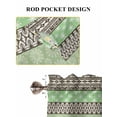 thumbnail image 6 of Sage Green Grey Boho 2 Panel Kitchen Curtains for Small Windows, Vintage Ethnic Tribe Abstract Art Bathroom Tier Curtain, Short Window Treatment for Bedroom/Living Room 55"x36", 6 of 6