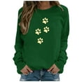 thumbnail image 2 of Tawop Womens Sweatshirts Graphic Womens Tops Sweatshirts for Women Crew Neck Long Sleeve Dog Green S, 2 of 6