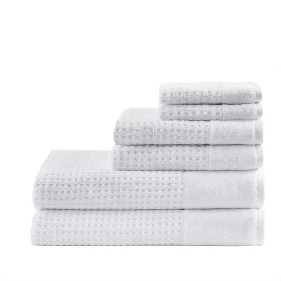 Pure White Waffle Cotton Towel Set, Belen Kox
