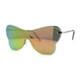 thumbnail image 2 of Womens Shield Oversize Large Butterfly Shape Hippie Sunglasses Gold Peach Mirror, 2 of 4