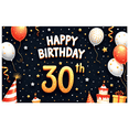 thumbnail image 2 of Colorful Design Happy Birthday Banner Cake Decoration 30th Celebration for Birthday Party Indoor Decoration Event Celebration, 2 of 8