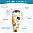 thumbnail image 2 of Yayeee 30oz Stainless Steel Tumbler with Straw and Handle Double-Wall Insulated Travel Water Bottle, White Watercolor Sunflowers, 2 of 8
