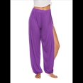 thumbnail image 3 of Pantalones Harén con Abertura Alta para Mujer, Pantalones Harén Hippies. Púrpura XL, 3 of 6