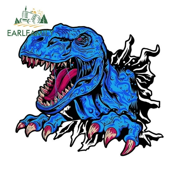 EARLFAMILY 5.1" Dinosaur Tear Car Stickers Interesting Motorcycle Windows Skateboard Truck Waterproof Vinyl Decal Scratch-Proof Fashionable Vinyl Car Wrap