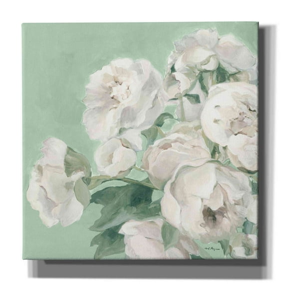 Epic Graffiti 'Peonies on Light Green' by Marilyn Hageman, Canvas Wall Art, 12"x12"