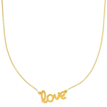 14k script pendant necklace yellow gold walmart