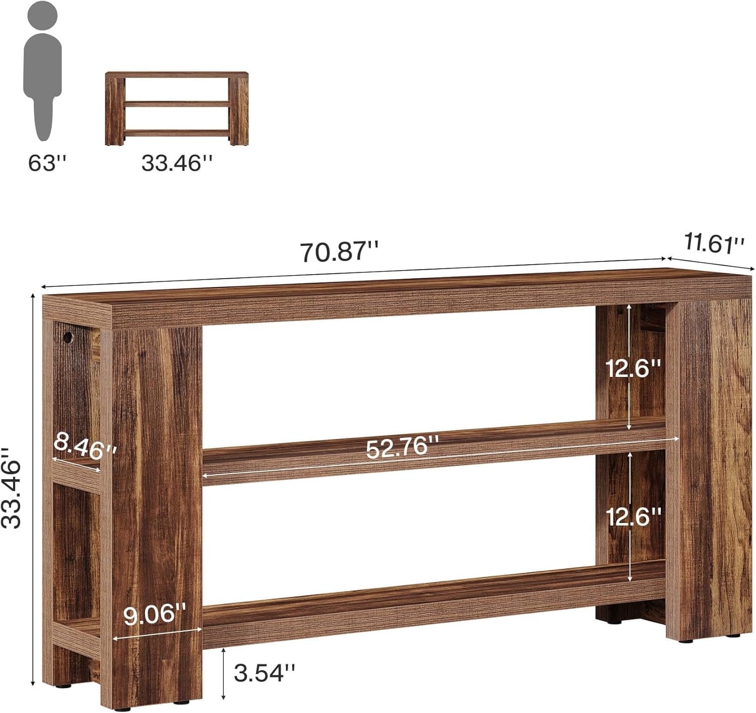 Tribesigns 70.9-Inch Extra Long Console Table with Storage for Entryway, Living Room, Hallway