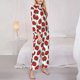 thumbnail image 3 of Balery Hand Drawn Strawberry Conjunto de Pijama con Estampado para Mujer, Conjunto de Dos Piezas con Manga Larga, Ropa de Dormir Suave con Bolsillos, Pijamas Cómodos-Medium, 3 of 7