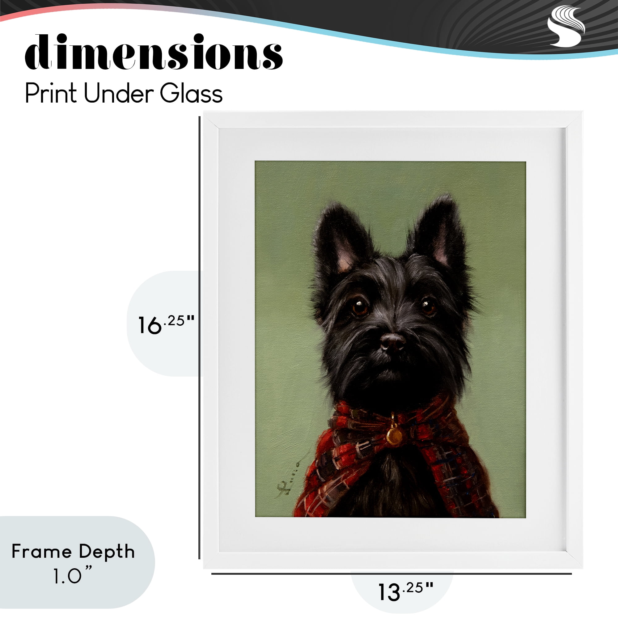 Stupell Industries The Scot Scottish Terrier White Framed Print Under Glass, design by Lucia Heffernan