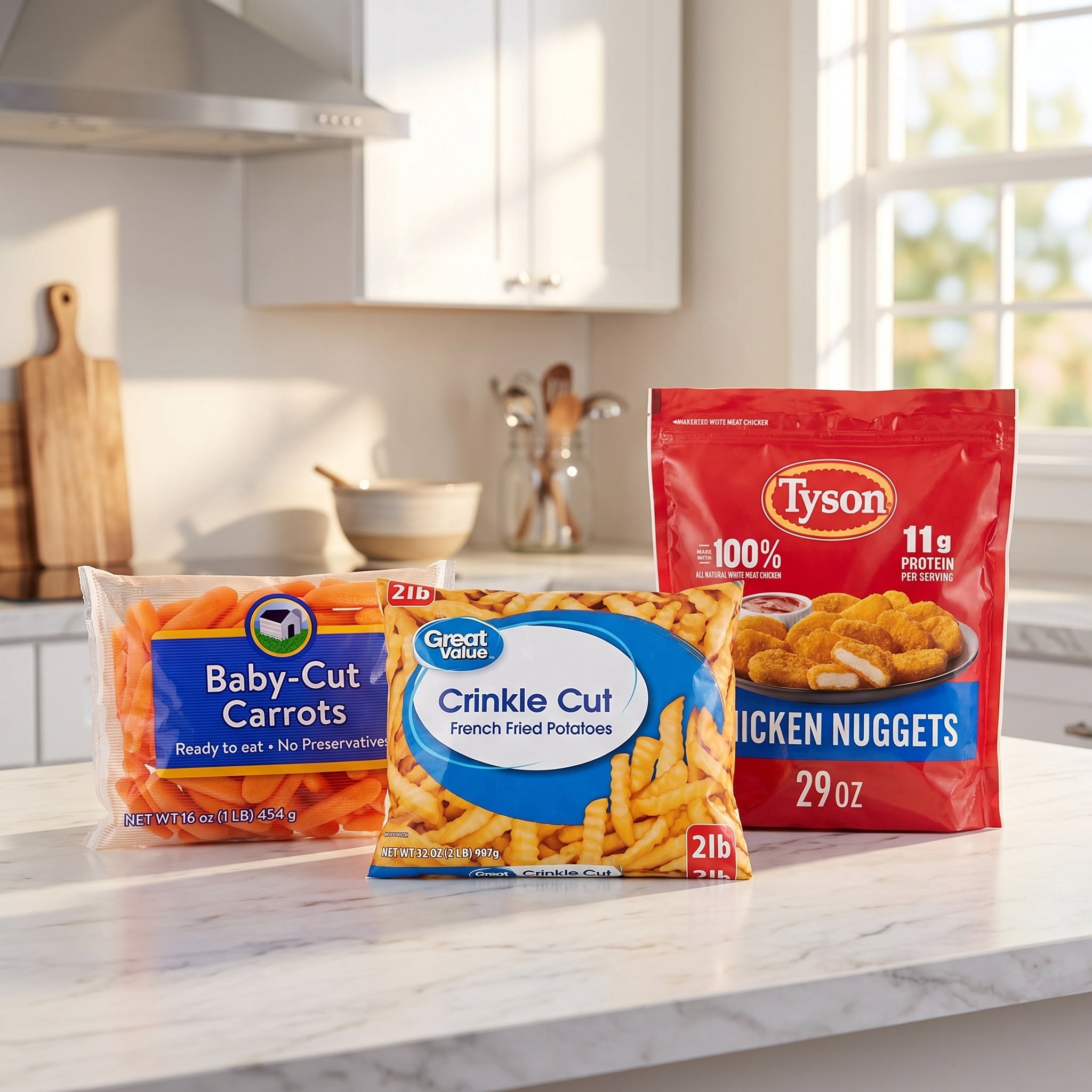 Chicken Nuggets, Fries and Carrots Family Dinner Bundle