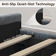 thumbnail image 6 of Aphthongs Queen Upholstered Bed Frame with 54'' Wingback Headboard, Velvet Tufted Storage Bed Frame with 4 Drawers, Sturdy Wooden Slats Support, No Box Spring Needed, Dark Gray, 6 of 10