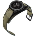 thumbnail image 4 of Brazalete de piel auténtica Hepsun de 20 mm, color verde militar, 4 of 7