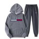thumbnail image 3 of Conjunto de ropa deportiva para hombre y mujer, sudadera con capucha y pantalones con cordón, ropa deportiva de otoño, 2 piezas, 3 of 5