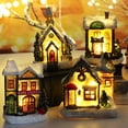thumbnail image 2 of Christmas Village Sets Led Lighted Christmas Village Houses with Figurines Resin Desktop Miniature Christmas Trees Decoration Fluffy Christmas Snow Blankets Mini Santa Claus Figurines, 2 of 5